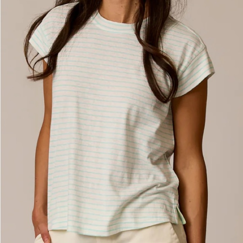 Carve Designs Astrid Hemp Striped Crewneck Tee NWT